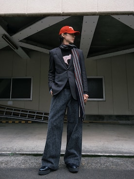 「アイテム（キャップ）」を使った、Kazuhiro Hamadaさん（メンズ・175cm・20代）の秋コーディネート