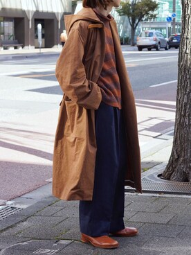 「フードコート」｜「アイテム（その他）」を使った、Kazuhiro Hamadaさん（メンズ・175cm）の秋コーディネート