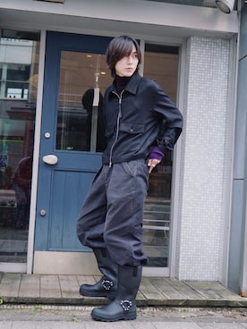 「アイテム（アームカバー）」を使った、Kazuhiro Hamadaさん（メンズ・175cm）の秋コーディネート