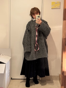 「154cm」｜「アイテム（その他アウター）」を使った、高橋愛さん（レディース・154cm）の冬コーディネート
