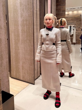 「Max Mara（マックスマーラ）のアイテム」を使った、高橋愛さん（レディース・154cm）の冬コーディネート