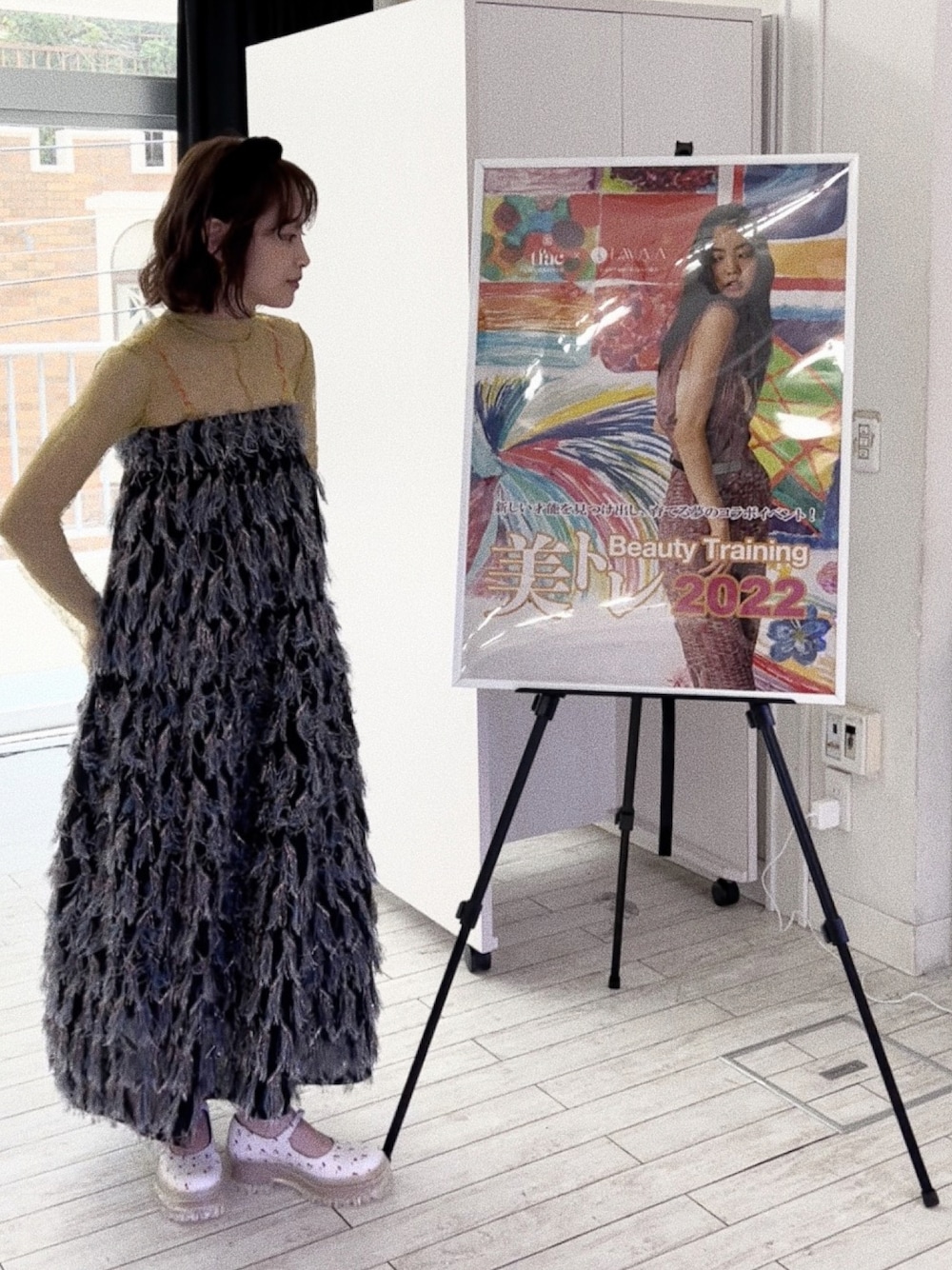 「ワンピース、ボリュームスカート、ボリュームワンピース、メゾンスペシャル、maisonspecial、メゾスペ、高橋愛、154cm、MARC JACOBS、チェリー、レース、レイヤリング」｜「PAMMのsand flow bra/shorts set（ブラ&ショーツ、オレンジ系）」を使った、高橋愛さん（レディース・154cm）の夏コーディネートの1枚目の写真