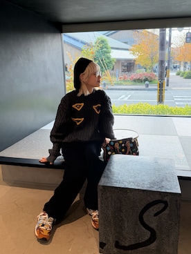 「アイテム（ハンチング/ベレー帽）」を使った、高橋愛さん（レディース・154cm）の秋コーディネート