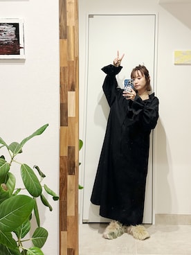 「高橋愛」｜「アイテム（スリッポン）」を使った、高橋愛さん（レディース・154cm）の冬コーディネート