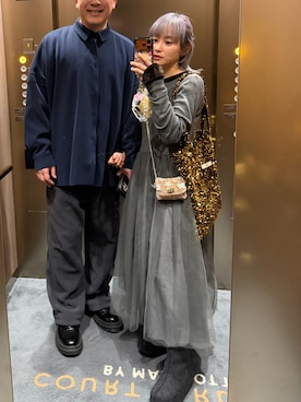 「CAMPER（カンペール）のアイテム」を使った、高橋愛さん（レディース・154cm）の冬コーディネート