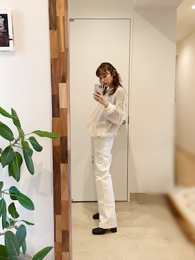 「Paloma Wool（パロマウール）のアイテム（パンツ）」を使った、高橋愛さん（レディース・154cm）の夏コーディネート