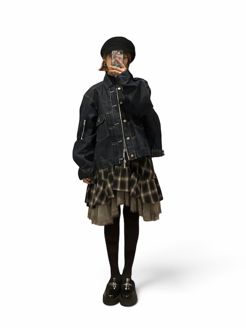 「SORIN（ソリン　）のSheer Hem Mini Dress / シアーヘムミニドレス（ワンピース）」を使った、高橋愛さん（レディース・154cm）の秋コーディネート