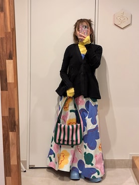 「marimekko（マリメッコ）のアイテム」を使った、高橋愛さん（レディース・154cm）の春コーディネート
