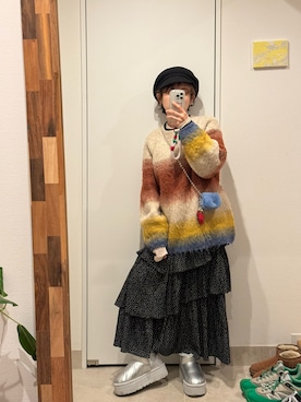 「高橋愛」｜「アイテム（スカート）」を使った、高橋愛さん（レディース・154cm）の冬コーディネート