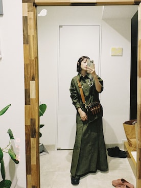 「khaki」｜高橋愛さん（レディース・154cm）の秋コーディネート