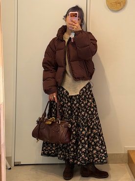 「FIRST DOWN」｜高橋愛さん（レディース・154cm）の冬コーディネート