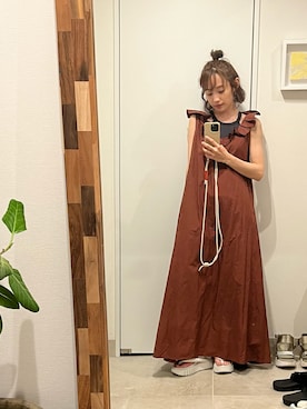 「高橋愛」｜「アイテム（サンダル）」を使った、高橋愛さん（レディース・154cm）の夏コーディネート