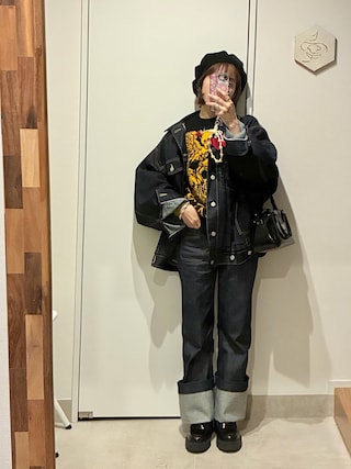 「beautiful people(ビューティフルピープル)のrock-knit QUEEN knit pullover(ニット/セーター)」を使った、高橋愛さん(レディース・154cm)の秋コーディネート