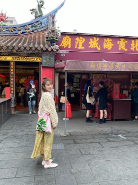 「高橋愛」｜「アイテム（バレエシューズ）」を使った、高橋愛さん（レディース・154cm）の春コーディネート
