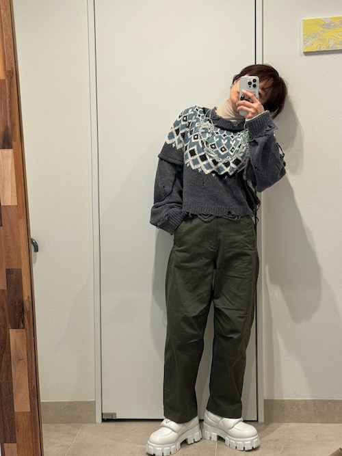 iRENE（アイレネ）の「フェアアイルクロップドニット / Fair Isle