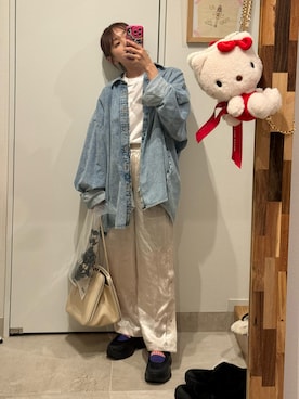 「Acne Studios（アクネストゥディオズ）のアイテム」を使った、高橋愛さん（レディース・154cm）の夏コーディネート