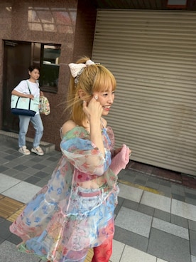 「アイテム（財布/小物）」を使った、高橋愛さん（レディース・154cm）の夏コーディネート