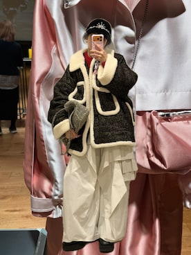 「TAAKK（ターク）の【TAAKK/ターク】《STUDIOUS別注》 RUFFLE PANTS/フリルパンツ（その他パンツ）」を使った、高橋愛さん（レディース・154cm）の冬コーディネート