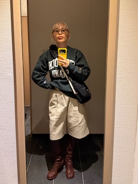 「BEAMS（ビームス）のアイテム」を使った、高橋愛さん（レディース・154cm）の冬コーディネート