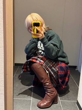 「BEAMS（ビームス）のアイテム」を使った、高橋愛さん（レディース・154cm）の冬コーディネート