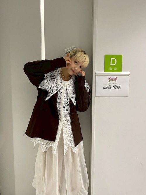 J1U by LA BELLE ETUDE パンツ 裾レースチュールバルーンパンツ