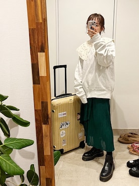 「高橋愛」｜「アイテム（スウェット）」を使った、高橋愛さん（レディース・154cm）の冬コーディネート