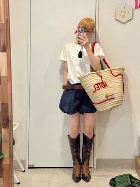 「アイテム（ブーツ）」を使った、高橋愛さん（レディース・154cm）の夏コーディネート