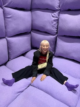 「アイテム（ポロシャツ）」を使った、高橋愛さん（レディース・154cm）の秋コーディネート