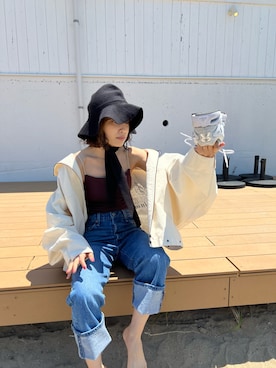 「MEDIUM（ミディアム）のアイテム」を使った、高橋愛さん（レディース・154cm）の春コーディネート