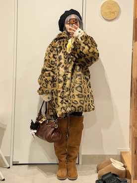 「アイテム（その他アウター）」を使った、高橋愛さん（レディース・154cm）の冬コーディネート