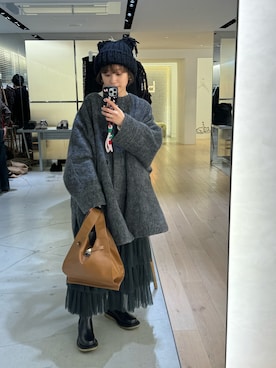 「154cm」｜「アイテム（その他アウター）」を使った、高橋愛さん（レディース・154cm）の冬コーディネート