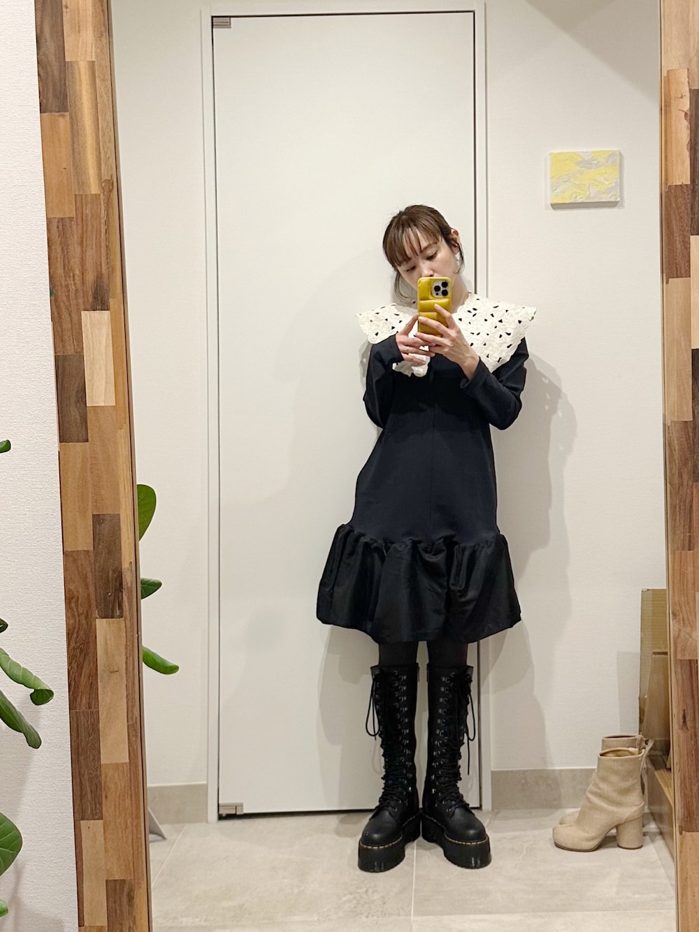 Ameri（アメリ）の「UND RENEE VELOUR COLLAR KNIT（ニット