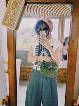 「TOGA(トーガ)のアイテム」を使った、高橋愛さん(レディース・154cm)の夏コーディネート