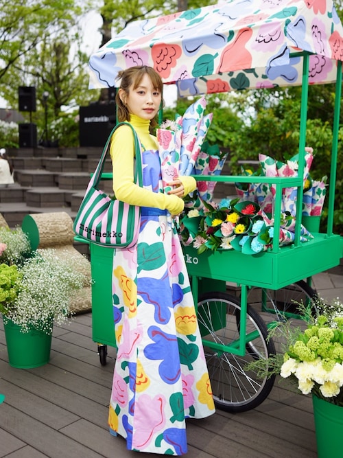 【marimekko】TIIAワンピース XSサイズ 152-158 緑×グレー marimekko（マリメッコ） ワンピース Sh Koostua Unikko / Dress