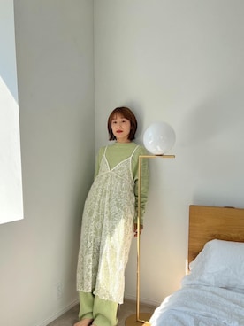 「ピスタチオ」｜「アイテム（その他トップス）」を使った、高橋愛さん（レディース・154cm）の春コーディネート
