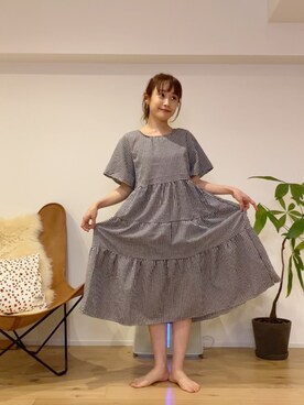 「DHOLIC（ディーホリック）のアイテム（ワンピース/ドレス）」を使った、高橋愛さん（レディース・154cm）の夏コーディネート