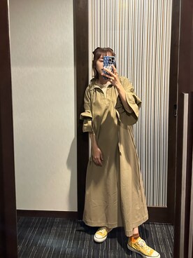 「高橋愛」｜「アイテム（ワンピース）」を使った、高橋愛さん（レディース・154cm）の秋コーディネート