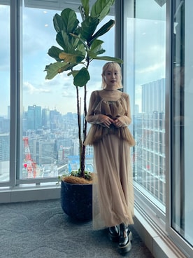 「アイテム（ワンピース/ドレス）」を使った、高橋愛さん（レディース・154cm）の秋コーディネート