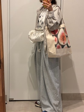 「エコバッグ」｜高橋愛さん（レディース・154cm）の夏コーディネート