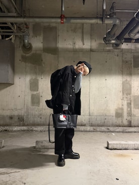 「アイテム（ハンチング/ベレー帽）」を使った、高橋愛さん（レディース・154cm）の秋コーディネート