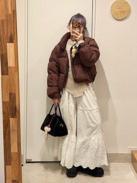 「Freada（フリーダ）のアイテム」を使った、高橋愛さん（レディース・154cm）の冬コーディネート