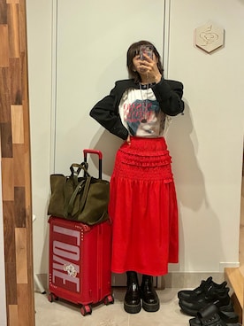 「A.P.C.（アーペーセー）のアイテム」を使った、高橋愛さん（レディース・154cm）の夏コーディネート
