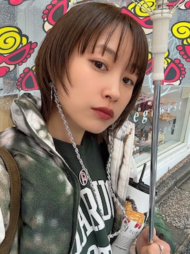 「アイテム（ダウンジャケット/コート）」を使った、高橋愛さん（レディース・154cm）の春コーディネート