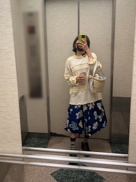 「高橋愛」｜「アイテム（スリッポン）」を使った、高橋愛さん（レディース・154cm）の春コーディネート