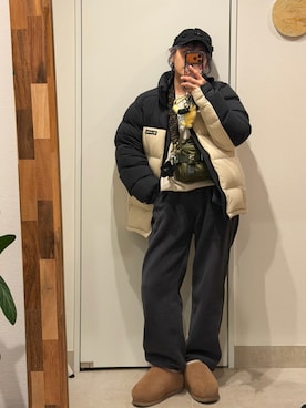 「アイテム（ダウンジャケット/コート）」を使った、高橋愛さん（レディース・154cm）の冬コーディネート