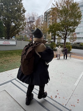 「アイテム（バックパック/リュック）」を使った、高橋愛さん（レディース・154cm）の秋コーディネート