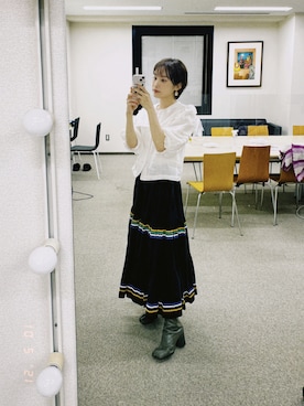 「OSHIMA REI」｜高橋愛さん（レディース・154cm）の秋コーディネート