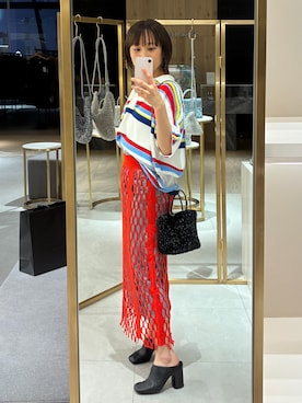 「ANTEPRIMA（アンテプリマ）のアイテム」を使った、高橋愛さん（レディース・154cm）の春コーディネート