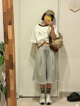 「MM6 Maison Margiela（ｴﾑｴﾑｼｯｸｽ ﾒｿﾞﾝ ﾏﾙｼﾞｪﾗ）のアイテム」を使った、高橋愛さん（レディース・154cm）の夏コーディネート