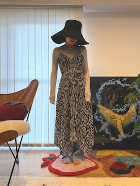 「高橋愛」｜「アイテム（帽子）」を使った、高橋愛さん（レディース・154cm）の春コーディネート